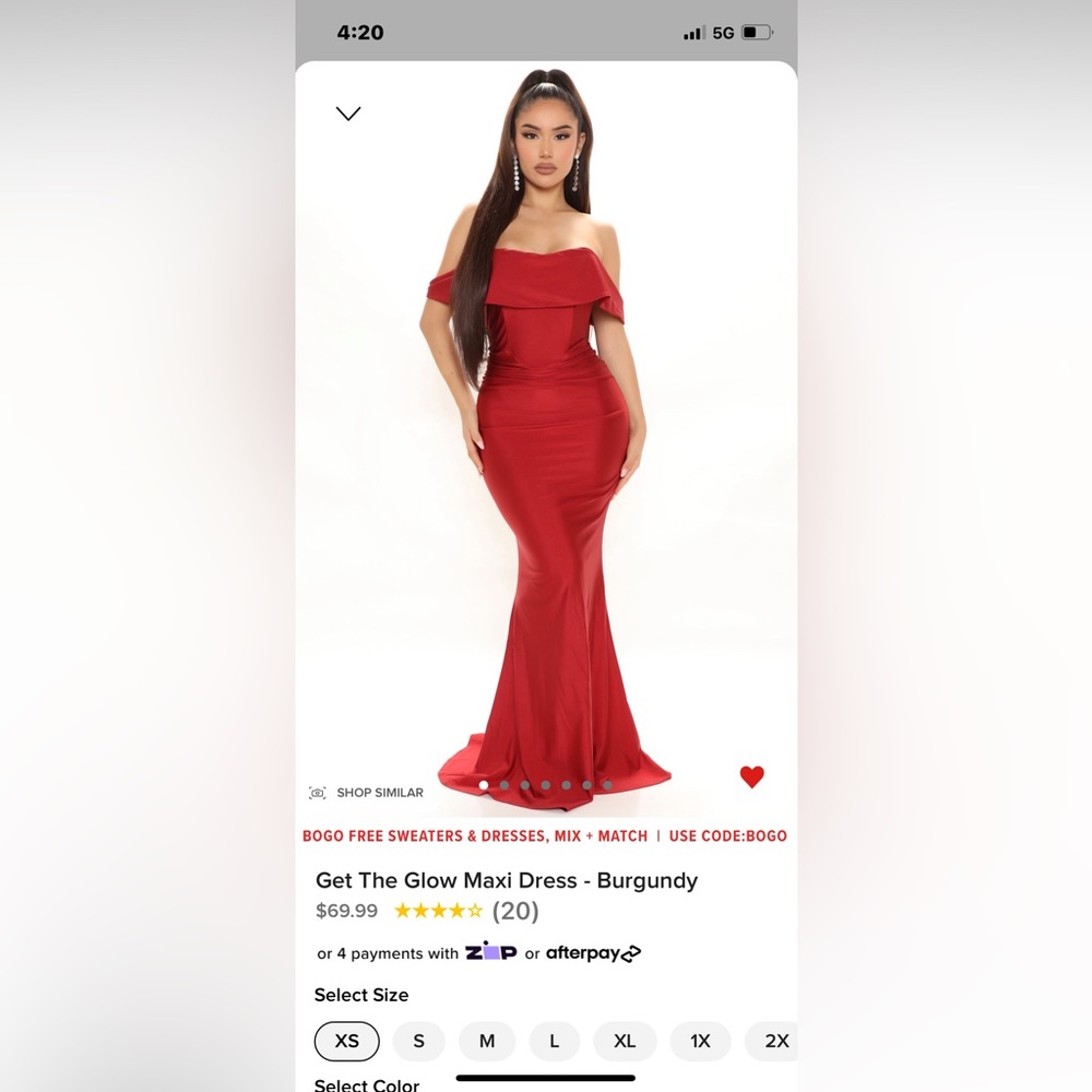 New fashion nova Get The Glow Maxi Dress - Burgundy